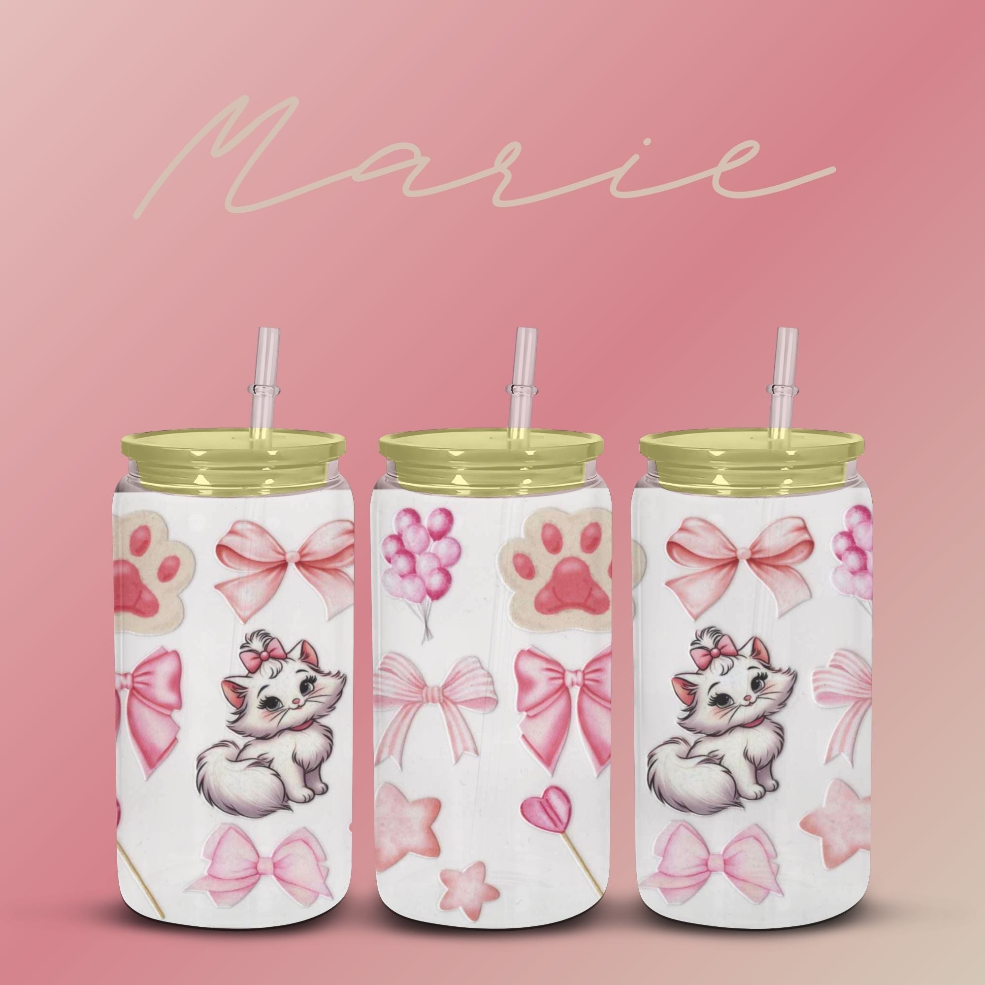 16oz Marie Inspired Glass Cup