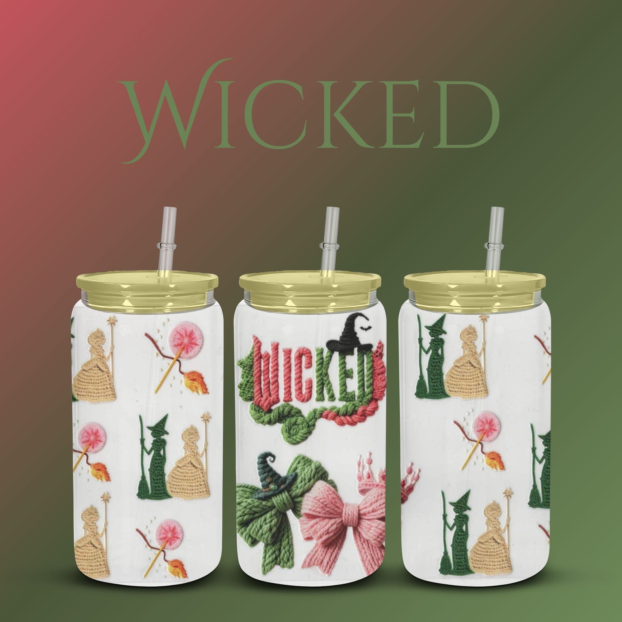 16oz Wicked Inspired Glass Cup